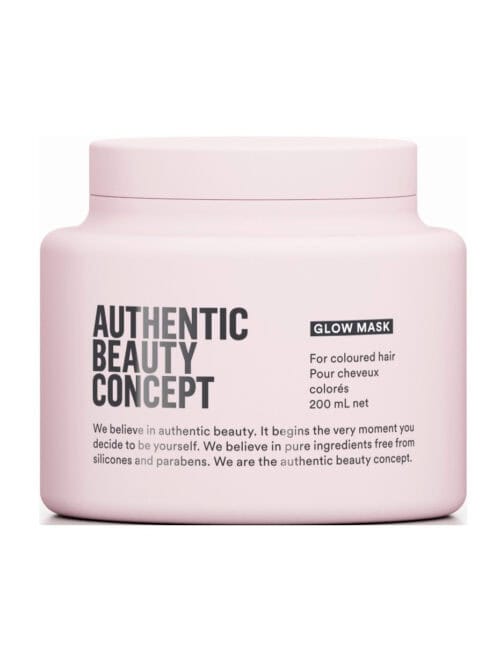 Authentic Beauty Concept Glow Mask in roze potje voor gekleurd haar.