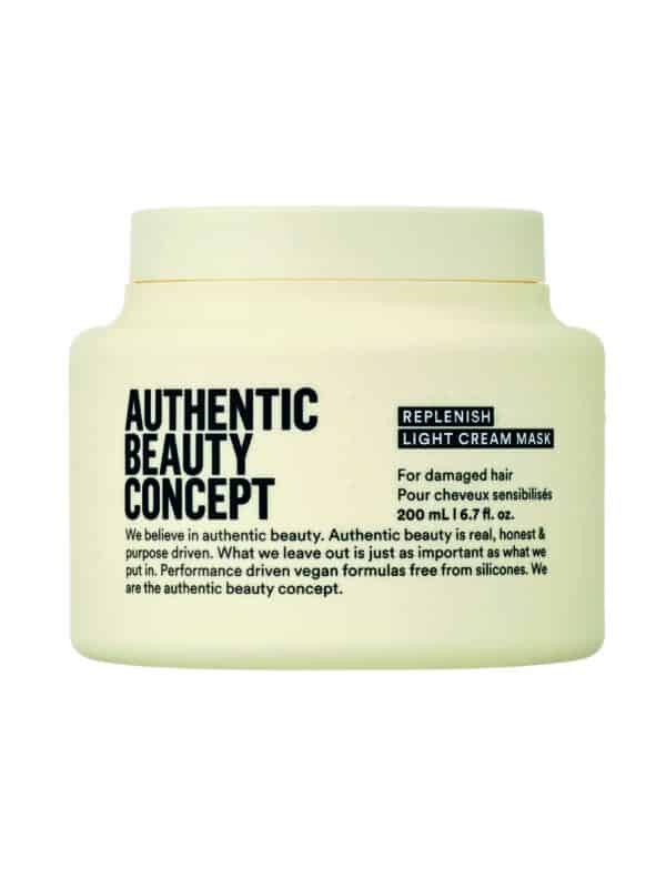 Authentic Beauty Concept Replenish Light Cream Finesse Beauty Replenish Light Cream Mask voor beschadigd haar.