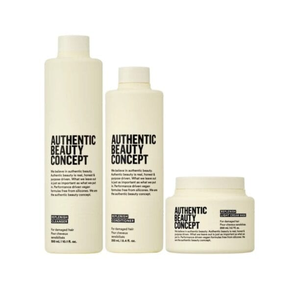 Authentic Beauty Concept Replenish light trio: cleanser & conditioner & light cream mask