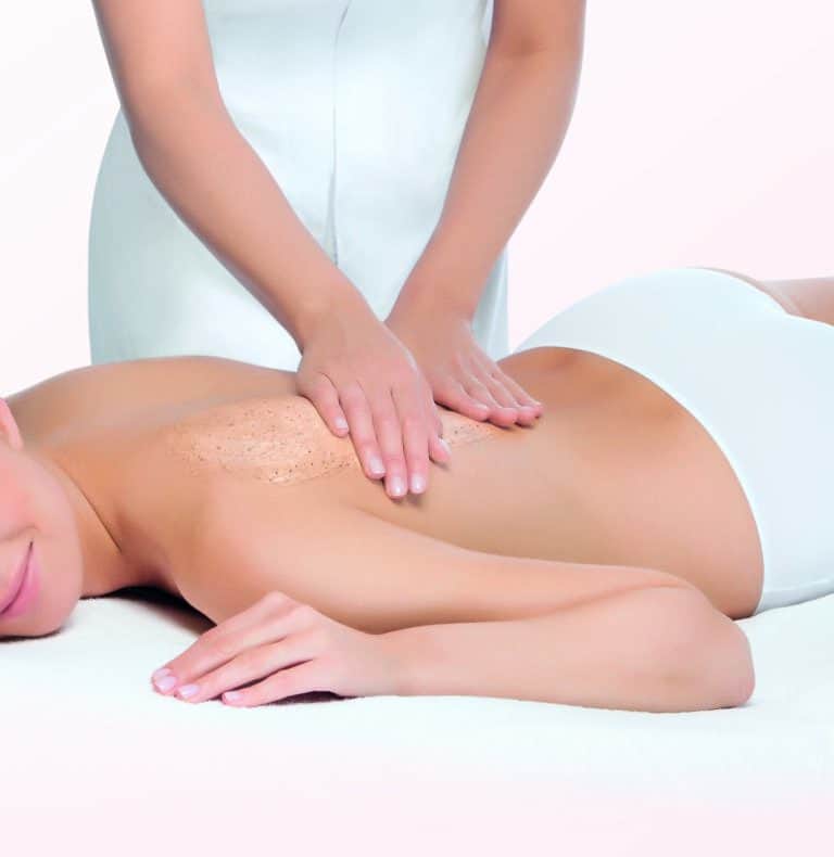 Aromatische lichaamsmassage peeling - soin gommant rugbehandeling