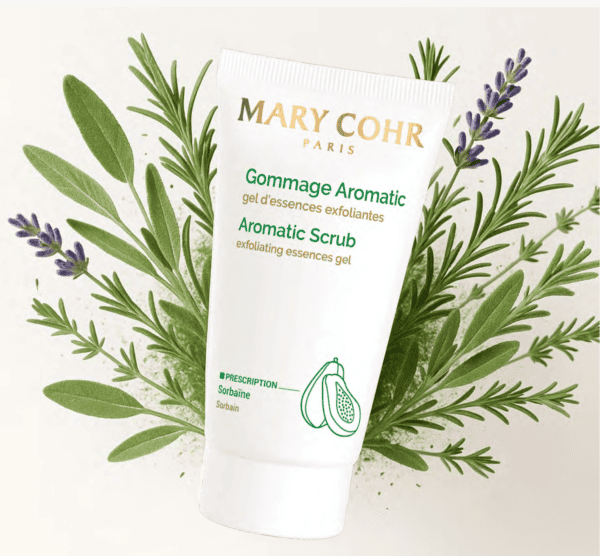 Mary Cohr Aromatic Scrub met natuurlijke kruiden en plantenextracten.